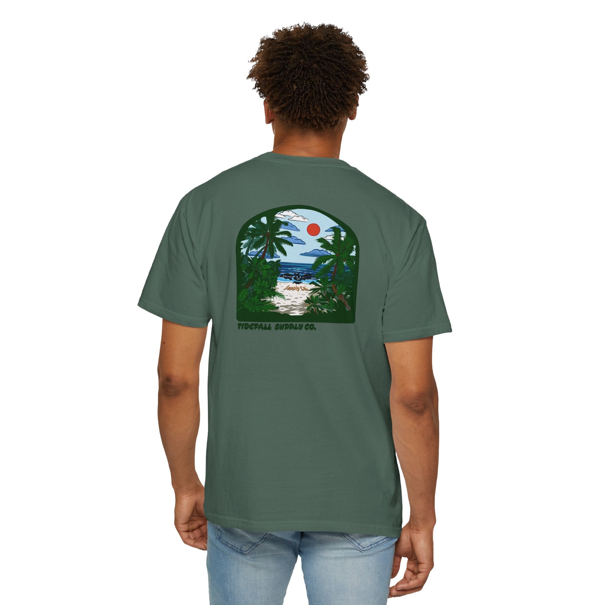 T-Shirt — Tropical Beach Graphic "Aloha Vibes"